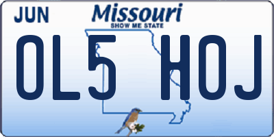 MO license plate OL5H0J