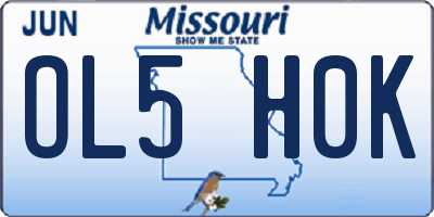 MO license plate OL5H0K