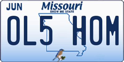 MO license plate OL5H0M