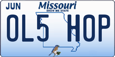 MO license plate OL5H0P