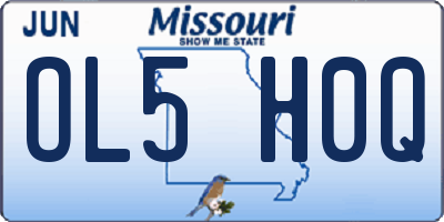 MO license plate OL5H0Q