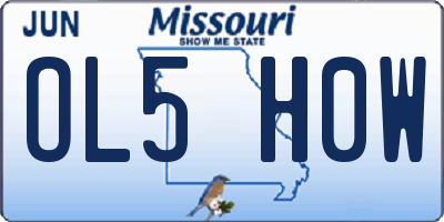 MO license plate OL5H0W