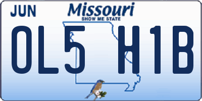 MO license plate OL5H1B