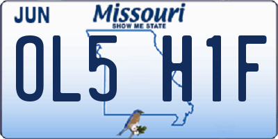 MO license plate OL5H1F