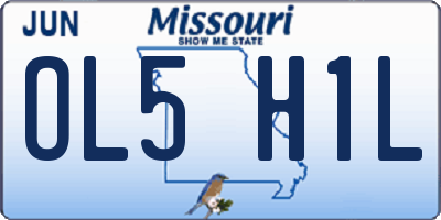 MO license plate OL5H1L