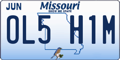 MO license plate OL5H1M