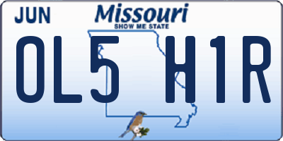 MO license plate OL5H1R