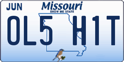MO license plate OL5H1T