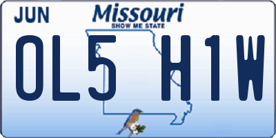 MO license plate OL5H1W