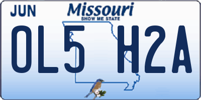 MO license plate OL5H2A