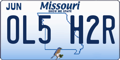 MO license plate OL5H2R