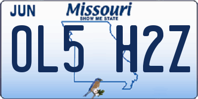 MO license plate OL5H2Z