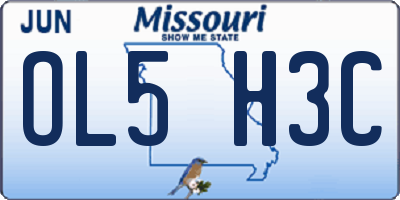 MO license plate OL5H3C