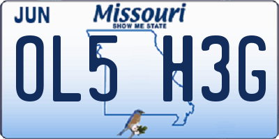 MO license plate OL5H3G