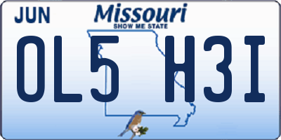 MO license plate OL5H3I