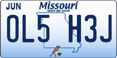 MO license plate OL5H3J