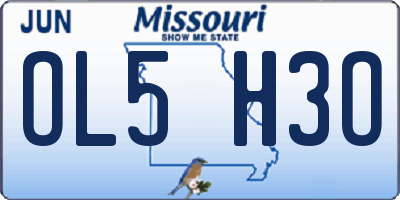 MO license plate OL5H3O