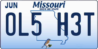 MO license plate OL5H3T