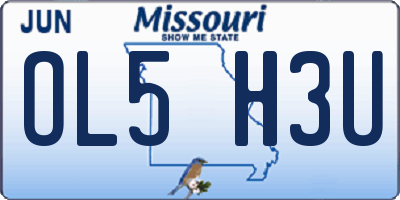 MO license plate OL5H3U