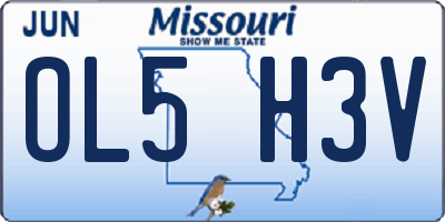 MO license plate OL5H3V