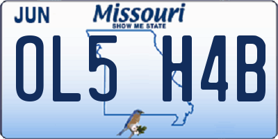 MO license plate OL5H4B