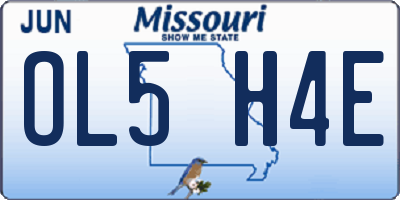 MO license plate OL5H4E