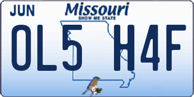 MO license plate OL5H4F