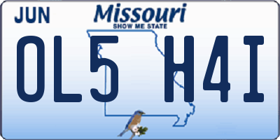 MO license plate OL5H4I
