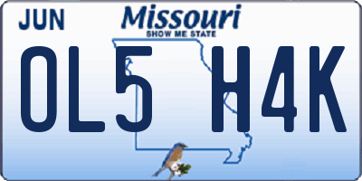 MO license plate OL5H4K