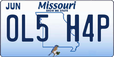 MO license plate OL5H4P