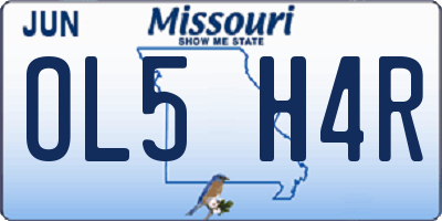 MO license plate OL5H4R