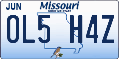 MO license plate OL5H4Z