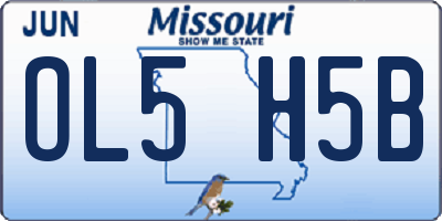 MO license plate OL5H5B