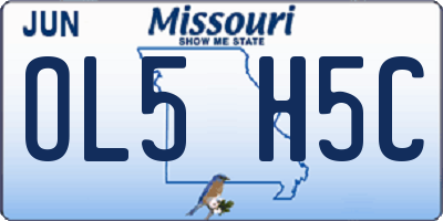 MO license plate OL5H5C