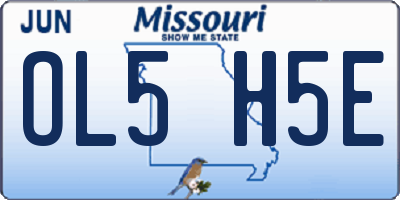 MO license plate OL5H5E