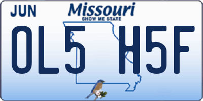 MO license plate OL5H5F