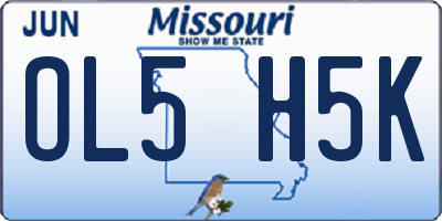 MO license plate OL5H5K