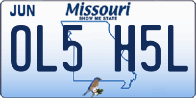 MO license plate OL5H5L