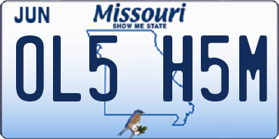 MO license plate OL5H5M