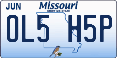 MO license plate OL5H5P