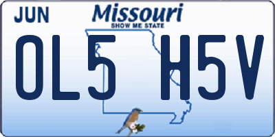 MO license plate OL5H5V