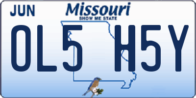 MO license plate OL5H5Y