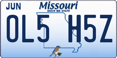 MO license plate OL5H5Z
