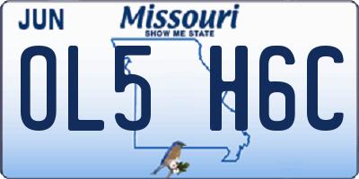 MO license plate OL5H6C