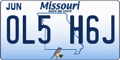 MO license plate OL5H6J