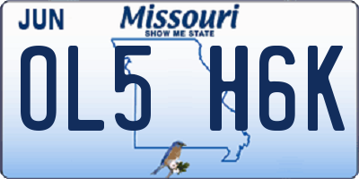 MO license plate OL5H6K