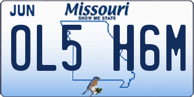 MO license plate OL5H6M