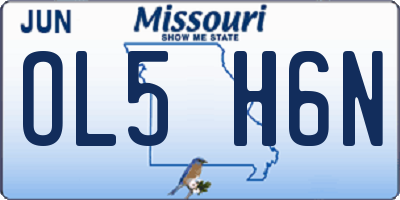 MO license plate OL5H6N