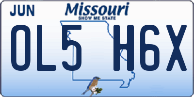 MO license plate OL5H6X
