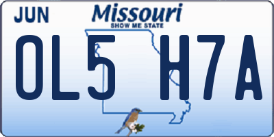 MO license plate OL5H7A